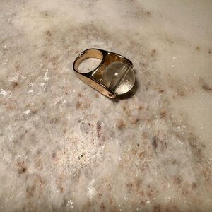 Gold and Clear Acrylic Minimalist Open Design Ring